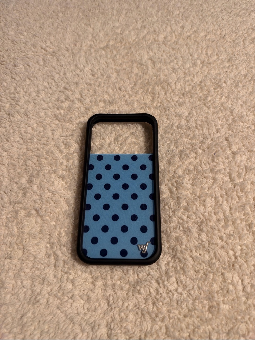 iPhone 17 Pro Wildflower Blue Polka Dot Phone Case - Blue/Black